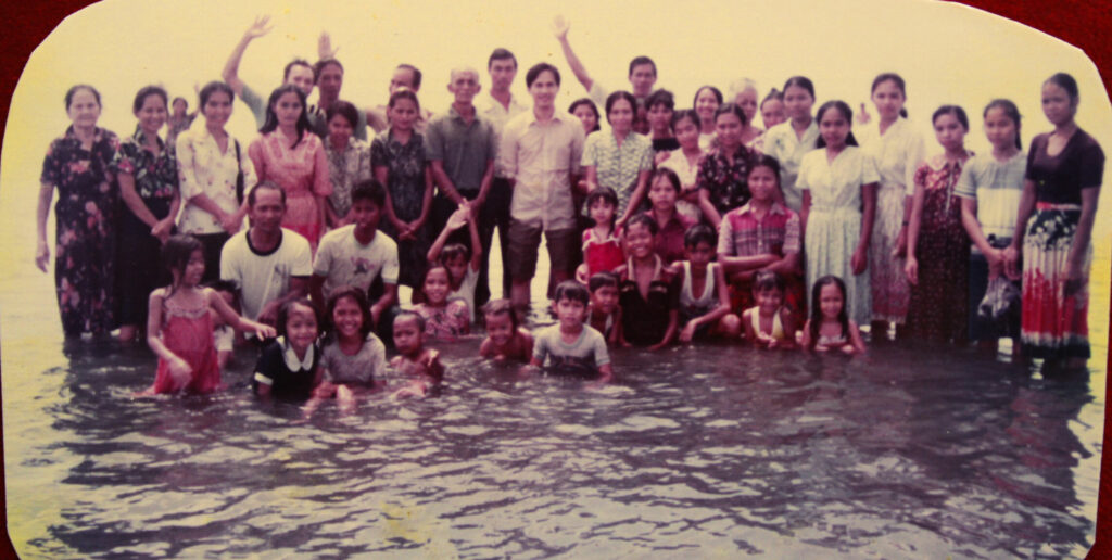 The pioneer member of the Kingdom of Jesus Christ in one of the baptismal rites in Davao City