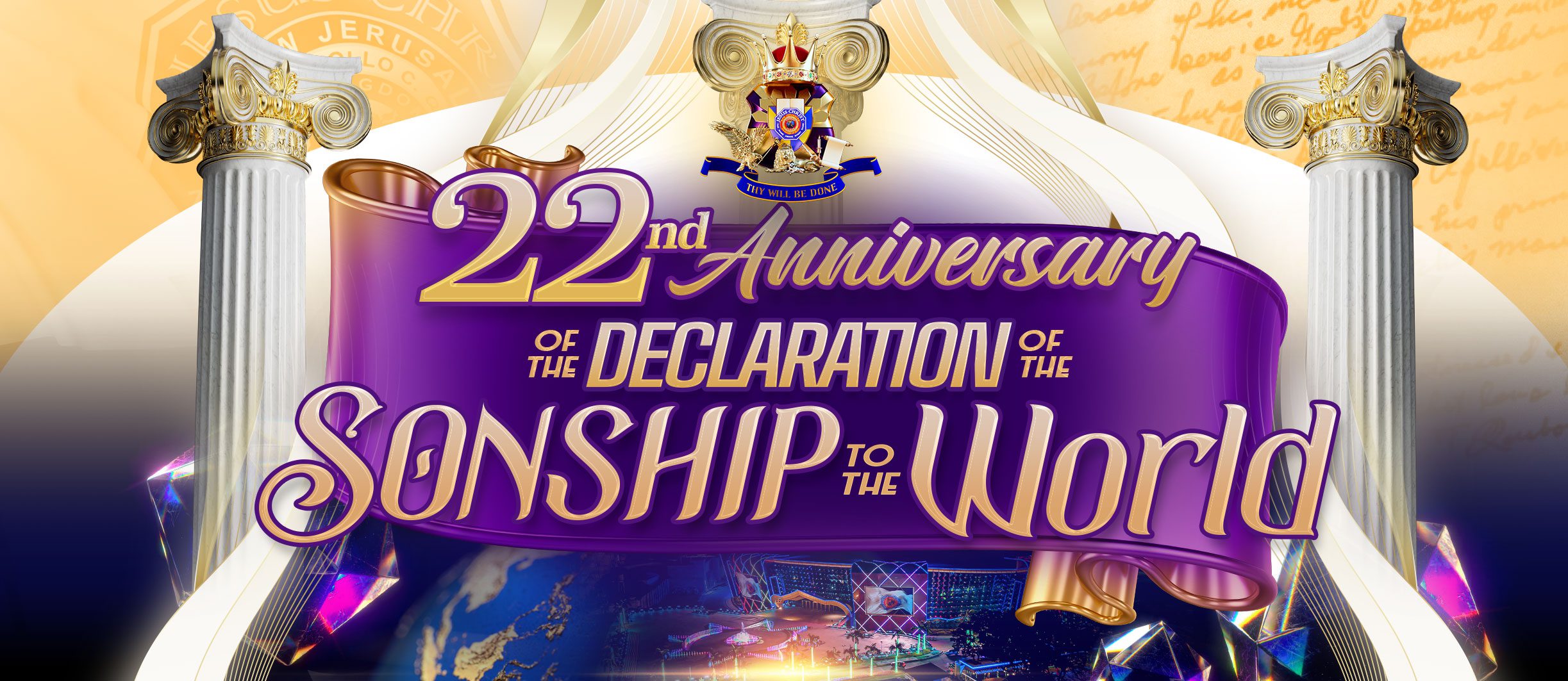 22nd Anniversary of the Declaration of the Sonship to the World banner